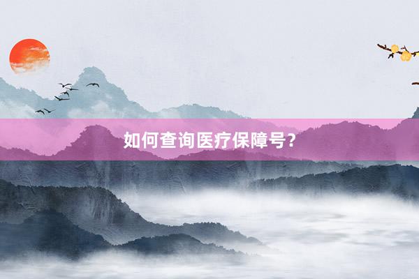 如何查询医疗保障号？