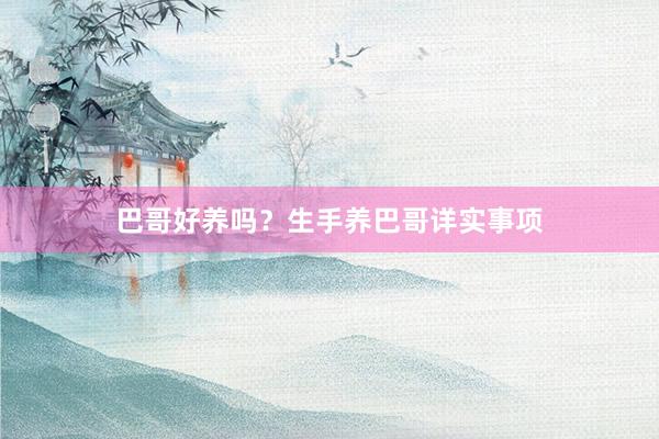 巴哥好养吗?生手养巴哥详实事项